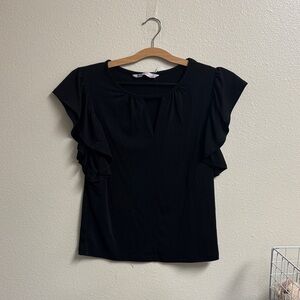 SO Black Ruffle Sleeve Blouse